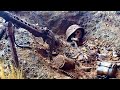 EXCAVATIONS OF GERMAN MACHINE GUNNER'S DUGOUTS, MG MACHINE GUN FOUND / WW2 METAL DETECTING
