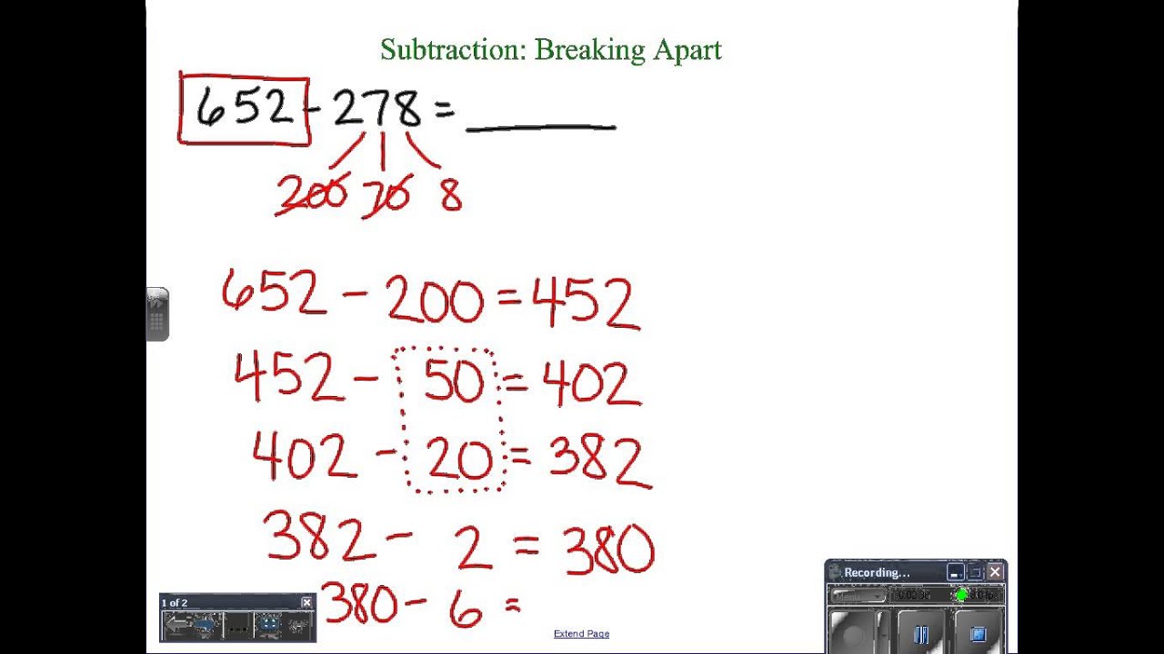 Subtraction Break Apart Method - YouTube