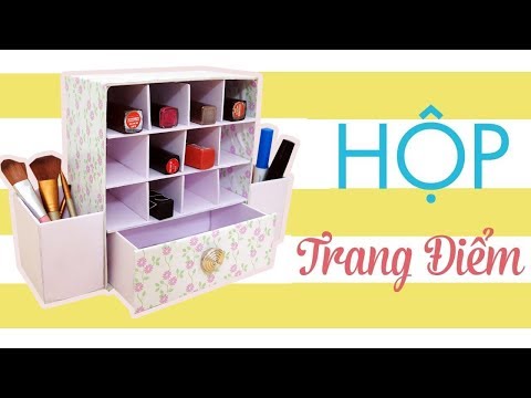 CÁCH LÀM TỦ TRANG ĐIỂM - Tự làm Hộp Đựng Son Môi Cực Dễ Thương!!