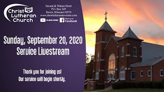 Sunday, September 20, 2020 Service Livestream