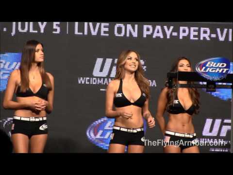 UFC 175 Weigh Ins - 7/5/2014 - 3 Minutes of Brittney Palmer and Arianny Celeste Standing & Smiling!