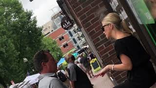 Cute Blonde Woman Smoking Cigarette Candid
