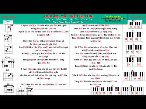 Lời bài hát có hợp âm | MẶT TRỜI BÉ CON | Dm Rê thứ | Disco| Đệm hát Organ, Guitar