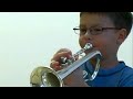 6 year old trumpet kid playing Handel