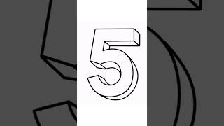 How To Draw Number, Five 5 In 3D
