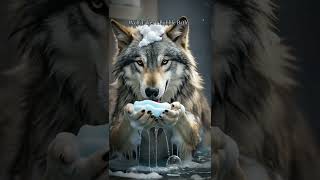 Wolf Takes A Bubble Bath Realistic & Funny