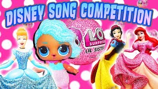 Lol Surprise Dolls Lil Sister Unboxing Disney Song Compeion W Splash Queen Lol Dolls Families