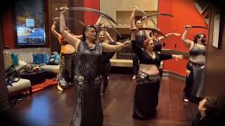 Belladonna Boheme and students performing sword improvisation