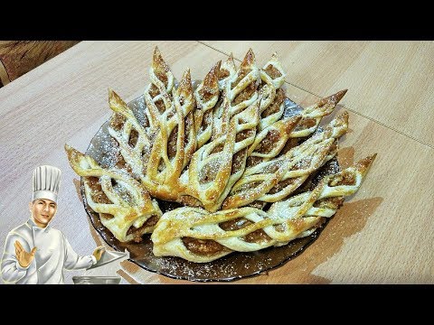 Слойки с яблоками из слоеного теста - быстрый рецепт Слойки с яблоками из слоеного теста - быстрый рецепт