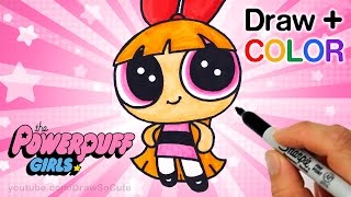 How To Draw Color Blossom From Powerpuff Girls Step By Step Easy