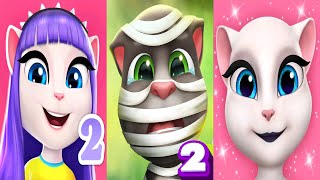 My Talking Tom2 Vs My Talking Angela Vs My Talking Angela 2 Ep 3751 Gameplay Level 255 Vs 81 Vs 89