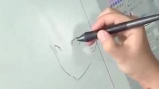 Mangaka Shun Saeki showing his process illustrating his character from Shokugeki no Souma