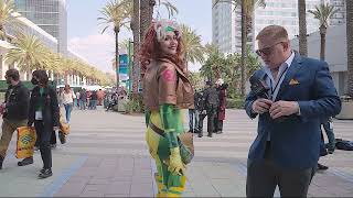 Bunny Wears Yellow Rogue From X-Men Outfit At Wondercon In Anaheim, Ca