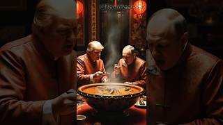 Trump & Putin Try Giant Chinese Snake Soup Ai Video