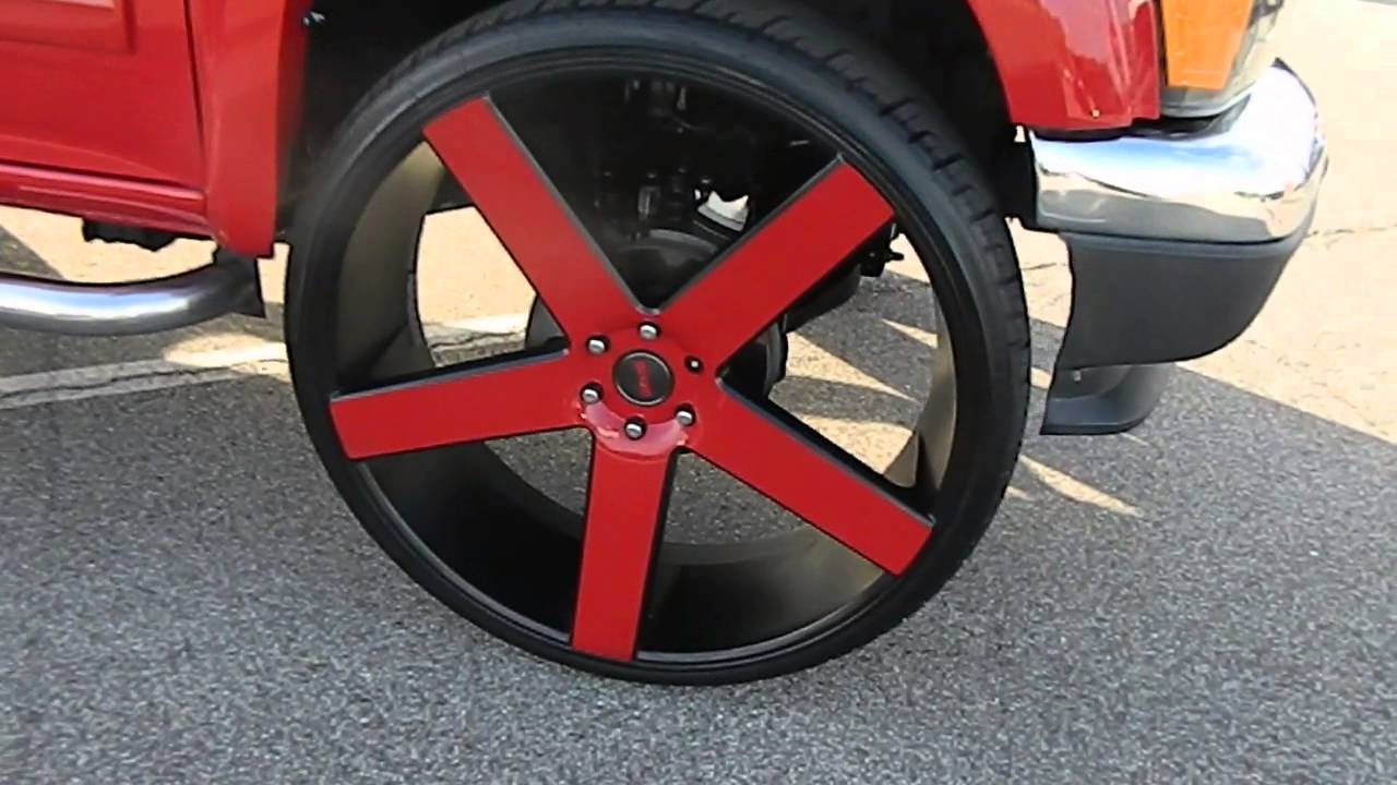 #WhipPaparazzi Red GMC Canyon on 30" Dub Ballers - YouTube