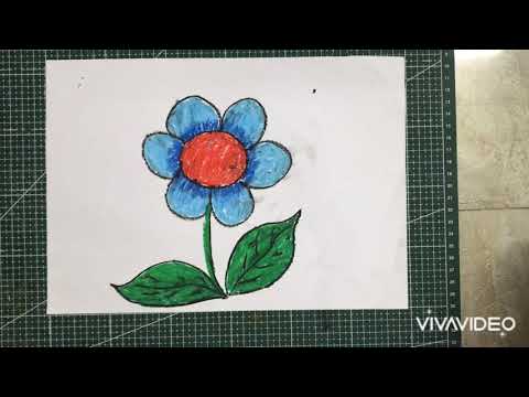 Vẽ và tô màu bông hoa/ hướng dẫn trẻ vẽ bông hoa/instructions for drawing flowers
