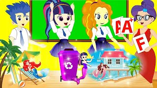 MLP Equestria Girls Animated Compilation Series | Rich And Poor Fairy Tale Schoo