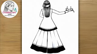 Diwali Drawing Kaise Banaen Diwali Drawing Step By Step Very Easy Diwali Drawing For Compeion