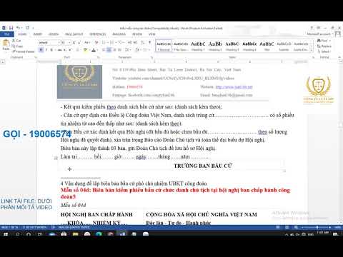 BIỂU MẪU TRONG HOẠT ĐỘNG CÔNG ĐOÀN