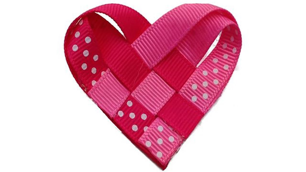 How To Make a Ribbon Woven Heart Valentine's Day Hair Clip - YouTube