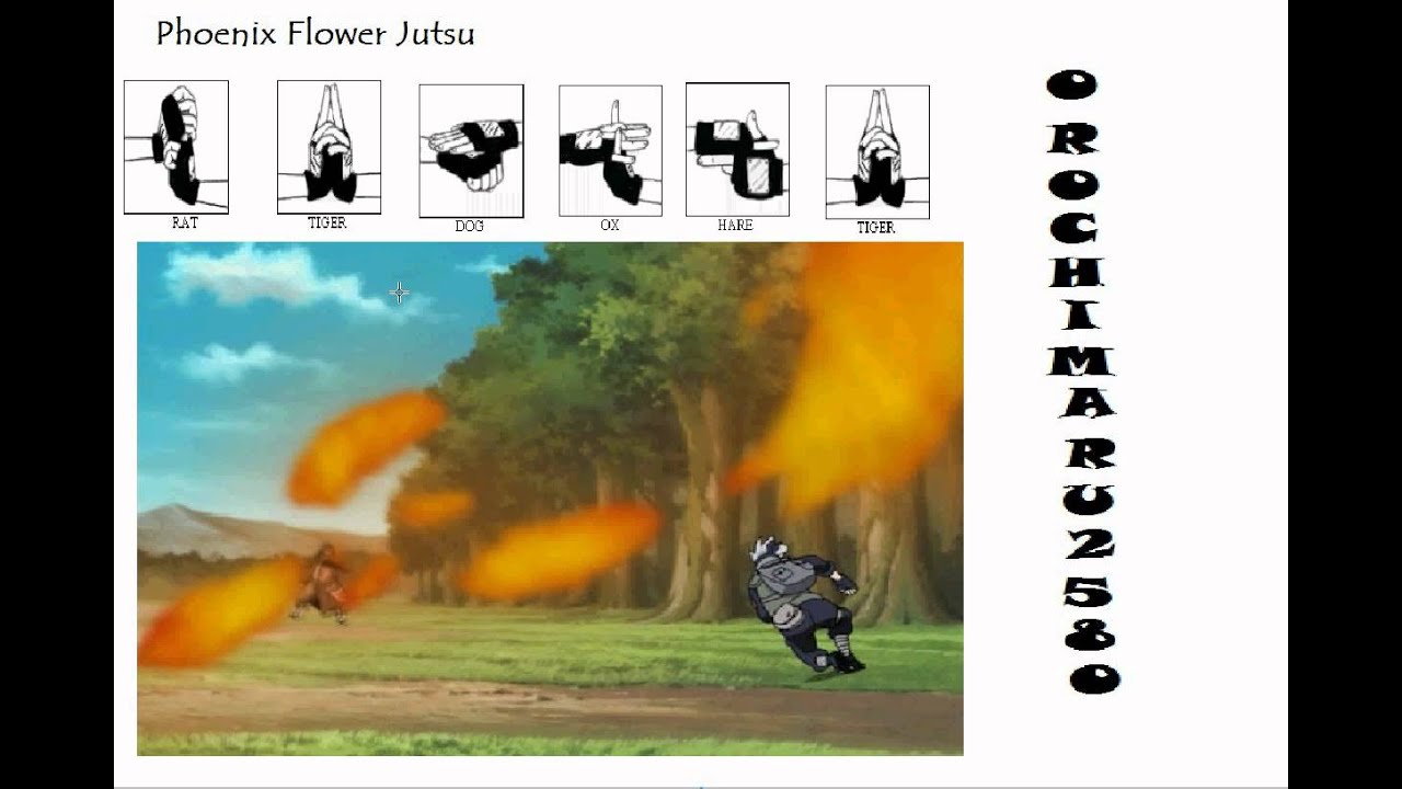 Fire Style Jutsu - Phoenix Flower Jutsu - Hand Seals - YouTube