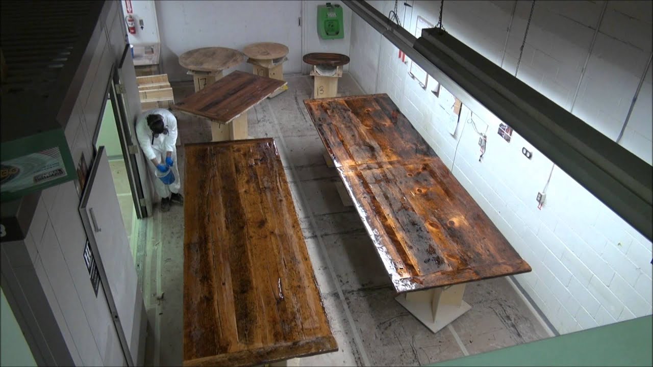 Time-Lapsed Epoxy Process on Reclaimed Wood Tables - YouTube