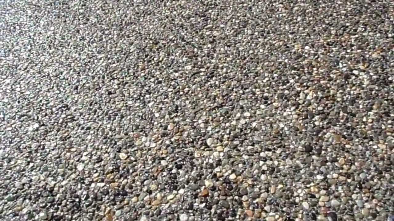 Exposed aggregate concrete walkway & patio - YouTube