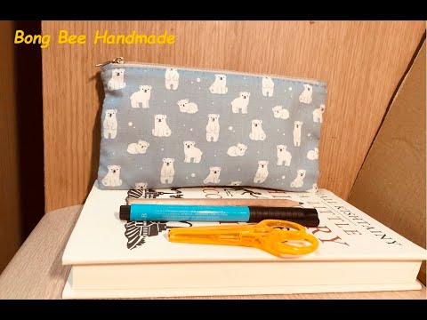 May tay túi đựng bút khóa kéo có lót trong | Handmade