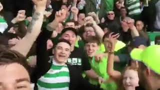 Kieran Tierney With The Celtic Fans Chanting His Name At The End Of The 5-0 Thrashing Vs Rangers