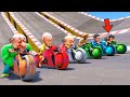 Motu Patlu Shotaro Bike Curvy Road Impossible Ramp Challenge