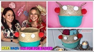 DIY POM POM BASKET | IKEA FLADIS BASKET HACK | HOW TO