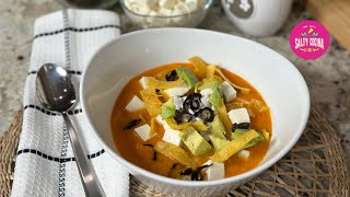 Traditional Mexican Tortilla Soup - Sopa Azteca