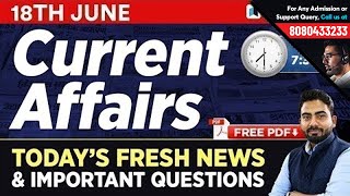 #342: 18th June 2019 Current Affairs in Hindi | June 2019 Current Affairs Questions + GK Tricks