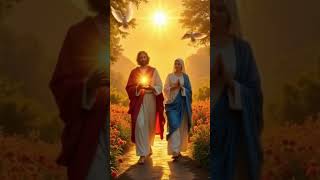 Jesus & Virgin Mary Walking In Heaven