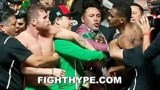Wow Canelo & Daniel Jacobs Scuffle Get Physical At Heated Face Off, Shoves & Heads