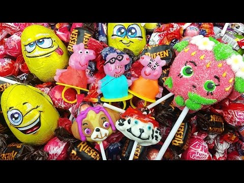 LEARN COLORS with A lot of New Candy & Surprise Eggs