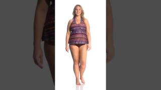 Jessica Simpson Swimwear Plus Size Cherokee Queen High Neck Tankini Top Swimoutlet