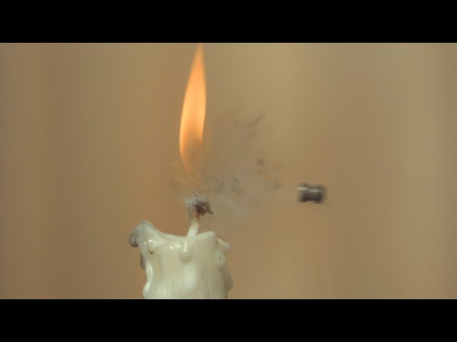 Slow Mo Guys Challenge: Air Pistol Vs Candle - Video