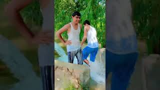 Funtime. Enjoyment With Cousins In Tubewell Bathing