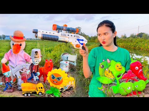 Giải cứu các con vật đồ chơi khỏi zombie, đồ chơi con bò, con gà, và con vịt biết nói - Part 66