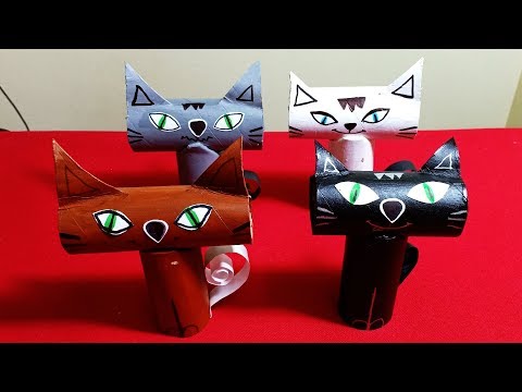 Làm Con Mèo Đáng Yêu Từ Lõi Giấy | Đồ Chơi Cho Bé