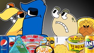 Number Lore 1 Vs Qfeat.2 Convenience Store Blue Yellow Food Mukbang Alphabetlore Animation Asmr