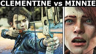 Clem Tries To Shoot Minnie Five Times - Minerva Vs Clementine Fight - The Walking Dead S4 Ep. 4