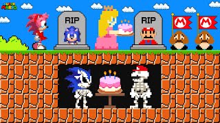 Peach R.i.p Mario And Sonic Skeleton In Super Mario Bros...please Come Back Game Animation
