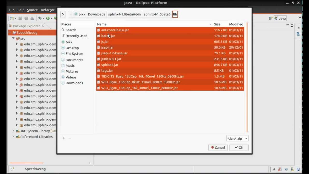 Speech Recognizer (Sphinx 4) in Java on Linux (Ubuntu) - YouTube