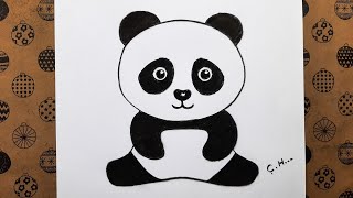 Çok Kolay Sevimli Bir Panda Resmi Adım Adım Nasıl Çizilir, Çizim Hobimiz, Easy C
