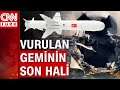 Türkiye'nin milli gururu 'Atmaca Füzesi'nin vurduğu geminin son hali
