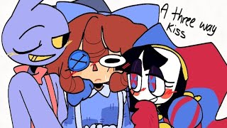 A Three Way Kiss Funnybunnydoll Jax X Ragatha X Pomni