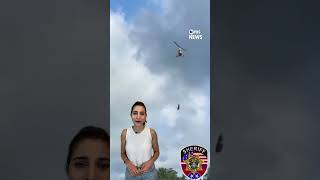 Helicopter Safely Airlifts Ed The Runaway Zebra