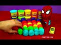 30 Play Doh Surprise Eggs SPIDERMAN Thomas & Friends Disney Princess Cars Spongebob Kinder FluffyJet